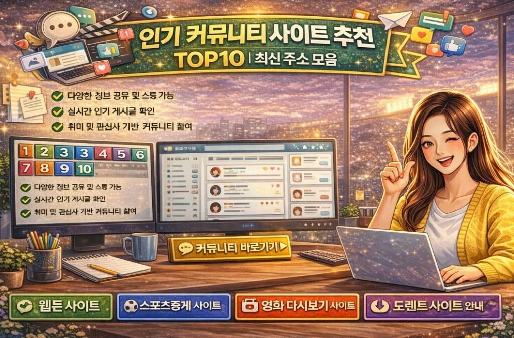 인기 커뮤니티 사이트 추천 TOP10 최신 주소 안내 이미지