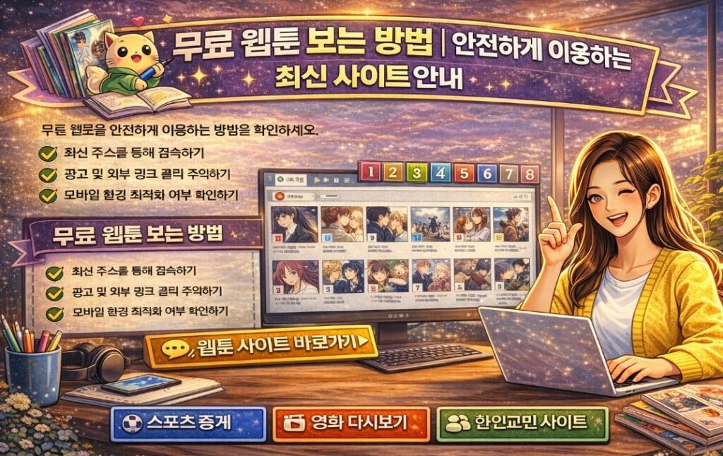 무료 웹툰 보는 방법과 최신 웹툰 사이트 안내 이미지