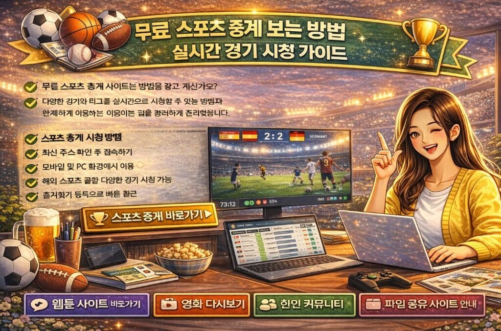 무료 스포츠 중계 보는 방법과 실시간 경기 시청 안내 이미지