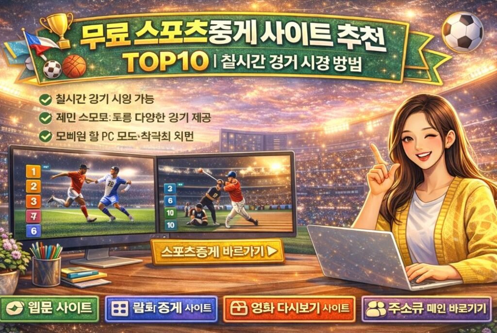 무료 스포츠중계 사이트 추천 TOP10 실시간 경기 시청 안내 이미지